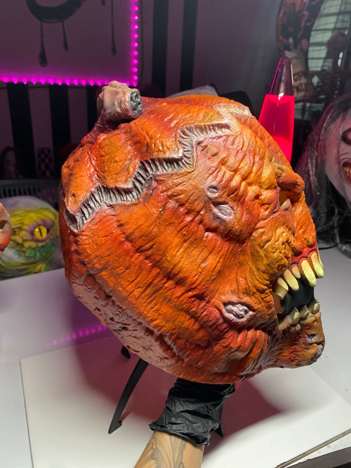 “PUMPKIN BITE” Full Head Halloween Mask