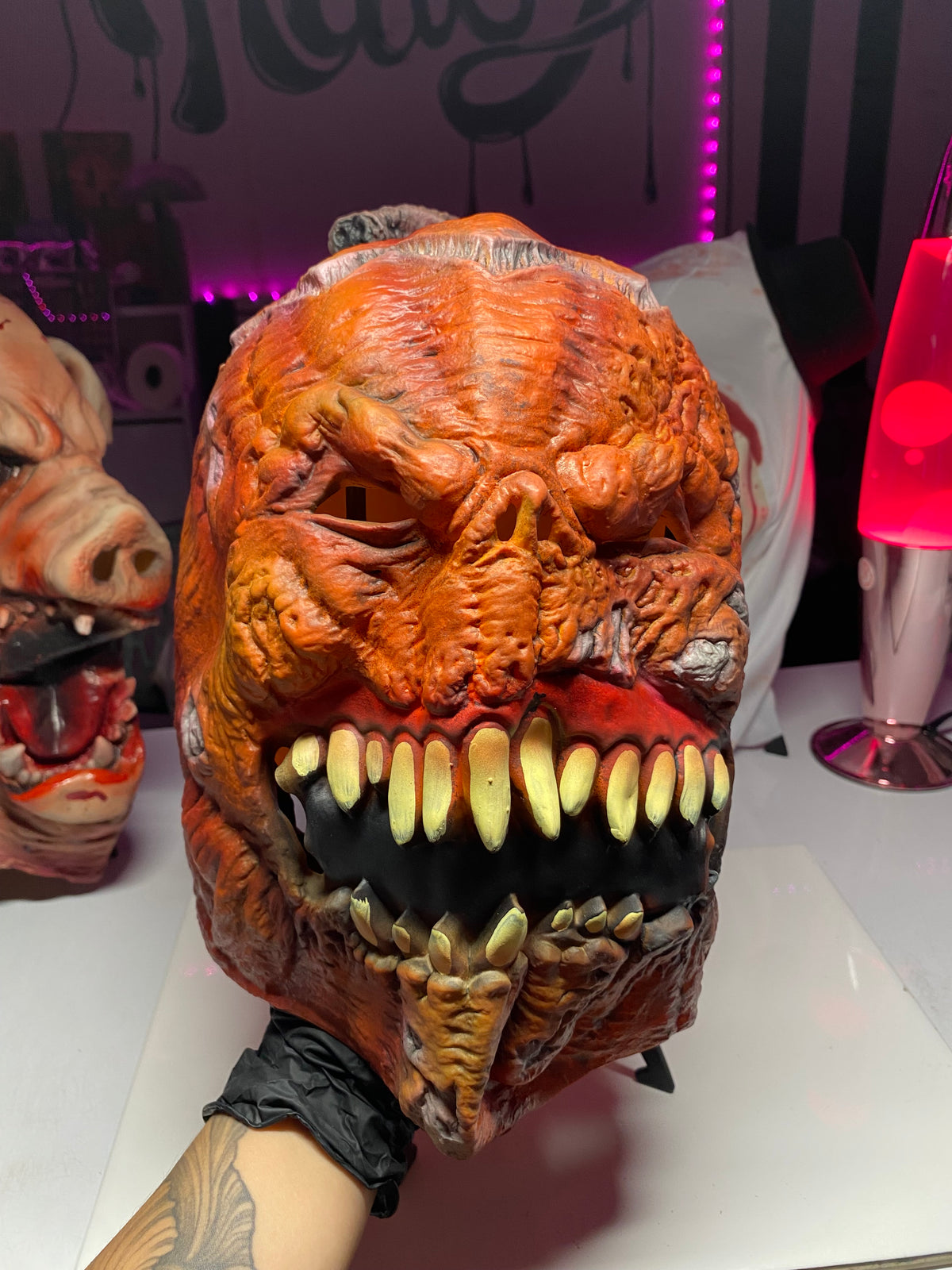“PUMPKIN BITE” Full Head Halloween Mask