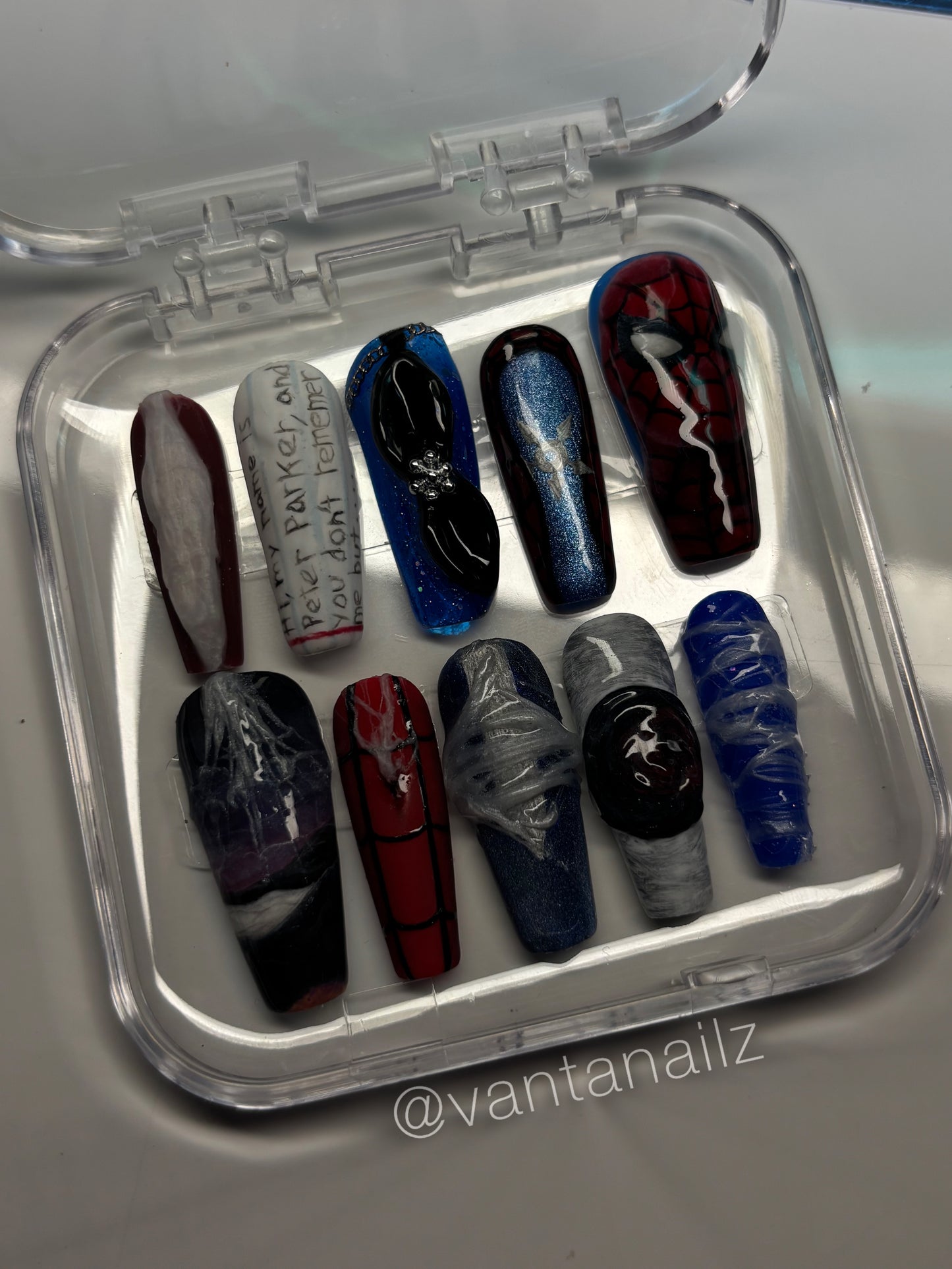 “SPIDEY” Press Ons @vantanailz